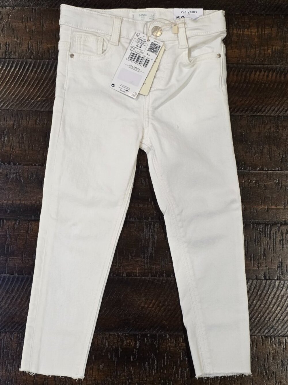 Mango White Toddler Jeans Size 2-3